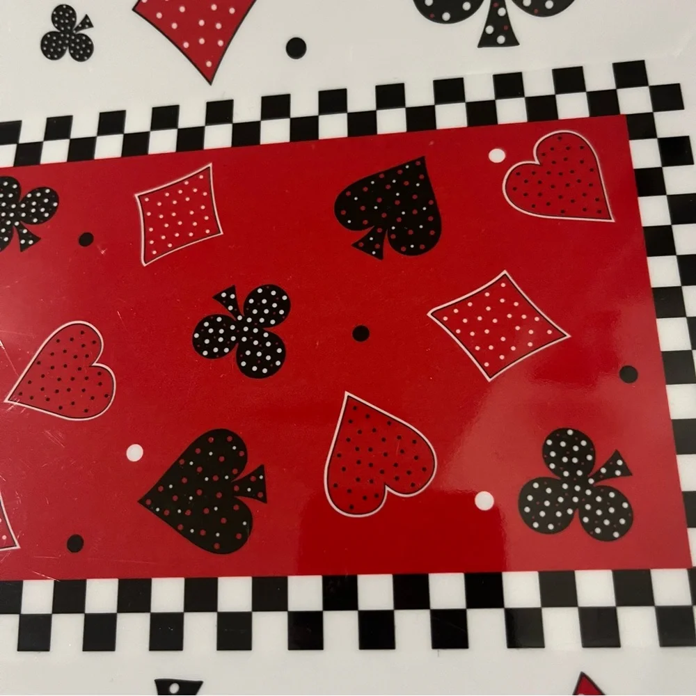 Poker Playing Cards Keller Charles Rectangular Serving Platter Melamine Tray 19”